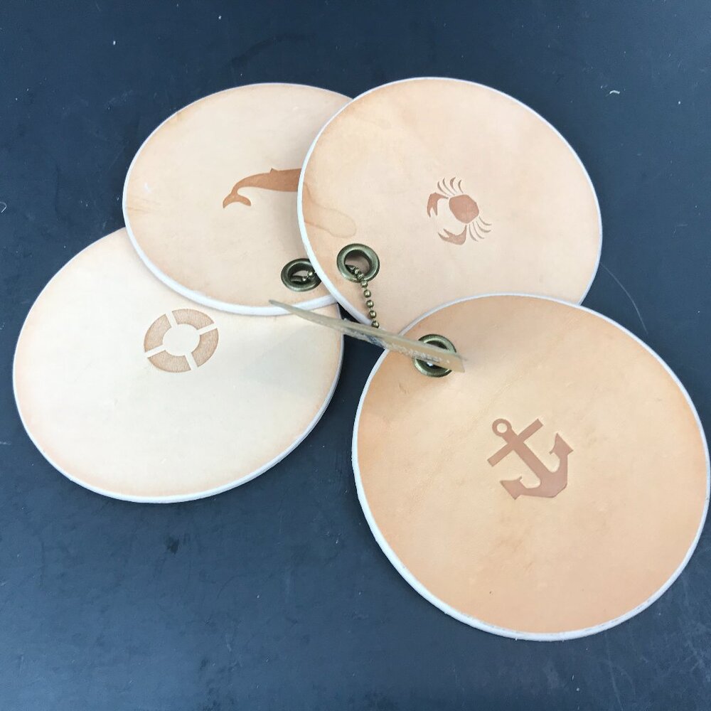West Elm, NWT leather coasters